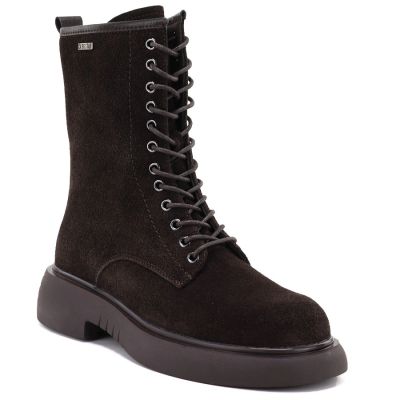 5. Women's leather ankle boots, suede, chocolate Big Star UU274612