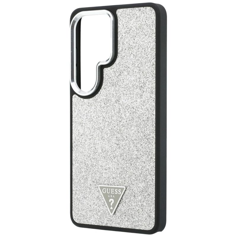6. Guess Fixed Glitter Triangle MagSafe case for Samsung Galaxy S26 Ultra - silver