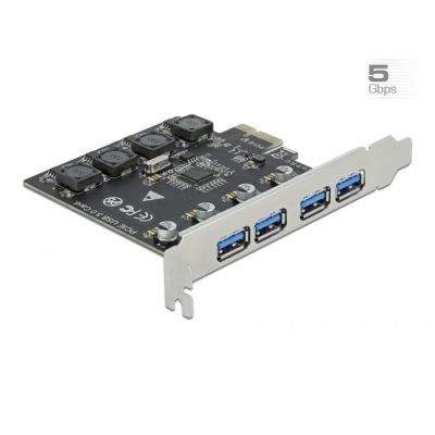 2. DeLOCK PCI Express x1 Card to 4 x external USB Type-A female SuperSpeed USB (USB 3.2 Gen 1)