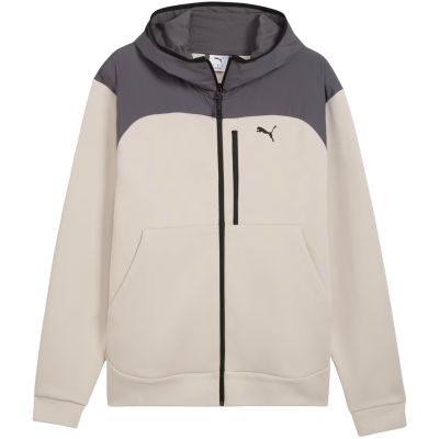 2. Men's Puma Tech Material Mix Full-Zip Hoodie Beige 694490 82
