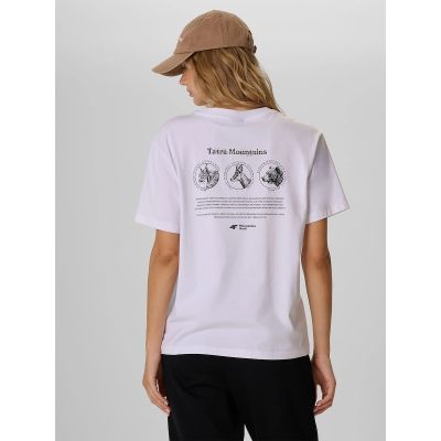 2. Women's loose T-shirt with print 4F 4FKAW26TTSHF4507-10S