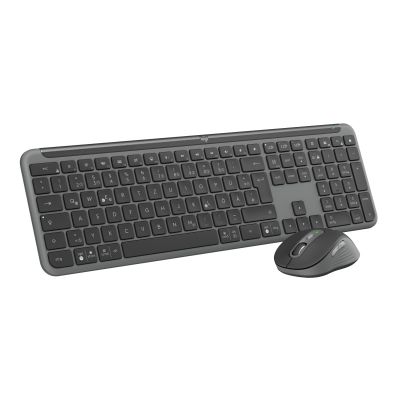4. Logitech MK950 Signature for Business Keyboard Mouse Included Office RF Wireless + Bluetooth QWERTZ German Graphite