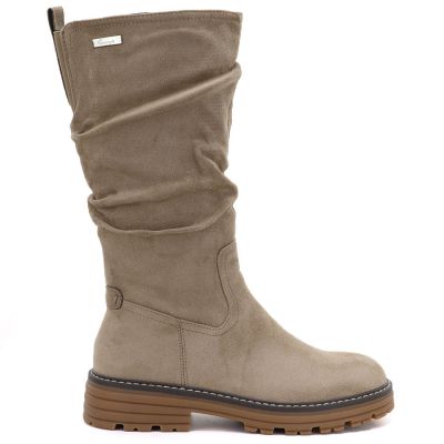 2. Women's warm, crinkled suede boots, beige M.Daszyński SA259-3