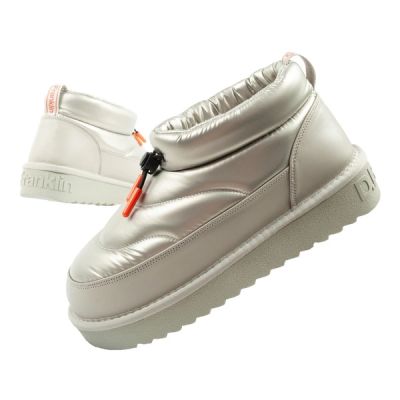 D.Franklin women's snow boots winter fashionable insulated ankle boots silver