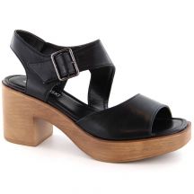 M.Daszyński W SAN37A black heel and platform sandals
