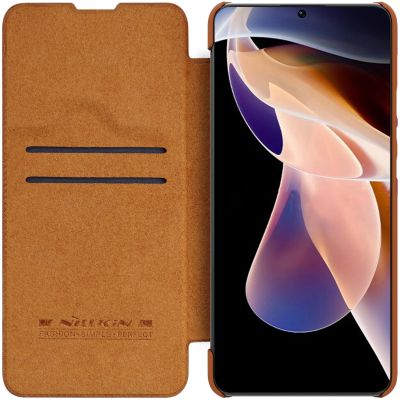 7. Nillkin Qin Case Case for Xiaomi Redmi Note 11 Pro+ (China) / Redmi Note 11 Pro (China) / Mi11i HyperCharge Camera Protector Holster Cover Flip Case Brown