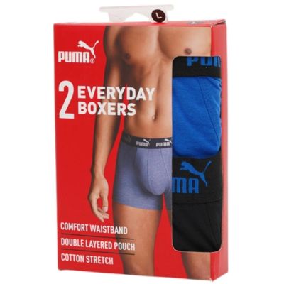 5. Puma men's boxer briefs 2-Pack blue black comfortable cotton