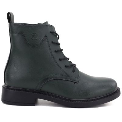 6. Women's leather ankle boots, green, Sergio Leone 25172-S