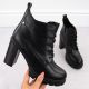 Black women's block-heel ankle boots M.Daszyński SA218-8