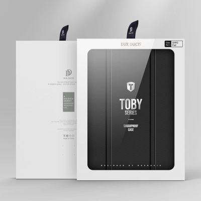 5. Dux Ducis Toby Armored Flip Smart Case for Oppo Pad with Stylus Holder Black