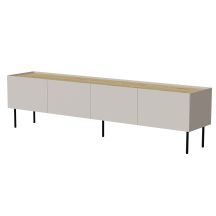 FELLINI TV cabinet 200x40x52 cashmere + oiled oak top