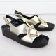 2. Women's gold leather wedge sandals S.Barski KV51-031