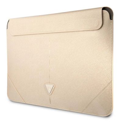 2. Guess Saffiano Triangle Logo case for a 16" laptop - beige