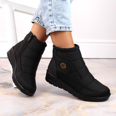 6. News W EVE437A black wedge snow boots