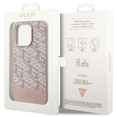 8. Guess GUHMP14LHGCFSEP iPhone 14 Pro 6.1" pink/pink hard case GCube Stripes MagSafe