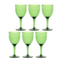 Set of 6 acrylic wine glasses 400 ml, green