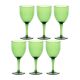 Set of 6 acrylic wine glasses 400 ml, green