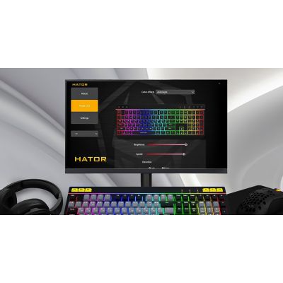7. Hator Icefall white membrane gaming keyboard (black and white keys)