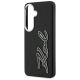 6. Karl Lagerfeld Grained Signature Metal Resin Logo Case for Samsung Galaxy S26 - Black