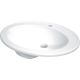 Ceramic recessed washbasin with space for a tap