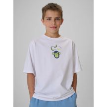 Boy's loose T-shirt with print 4F 4FJRSS26TTSHM4276-10S