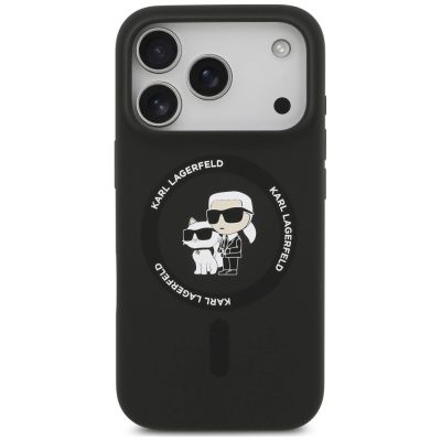 3. Karl Lagerfeld Silicone Karl&Choupette Ring MagSafe Case for iPhone 18 Pro Max / 17 Pro Max – black