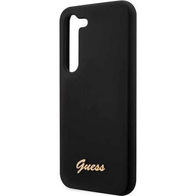 6. Guess GUHCS23SSLSMK S23 S911 black/black hardcase Silicone Vintage Gold Logo