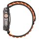 6. Spigen WBF1 Strap for Apple Watch 44 / 45 / 46 / 49 mm - Black and Orange