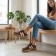 10. Women's brown leather and suede platform shoes Filippo DP6776