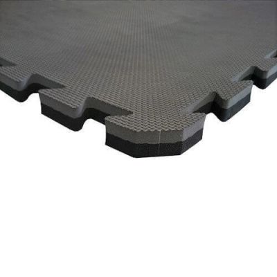 8. Exercise Mat with Safety Certificate - Puzzle 1x1m - Black - Gray 2 cm