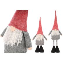 DECORATIVE GNOME ON TELESCOPIC LEGS 64-79CM GRAY