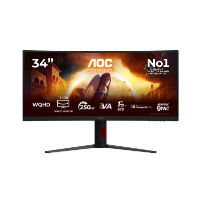 AOC G4 CU34G4ZCA Computer Monitor 86.4 cm (34") 3440 x 1440 px Wide Quad HD Black, Red
