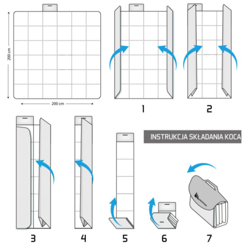 13. METEOR PICNIC BLANKET 200x200 cm XXL zigzags multicolor