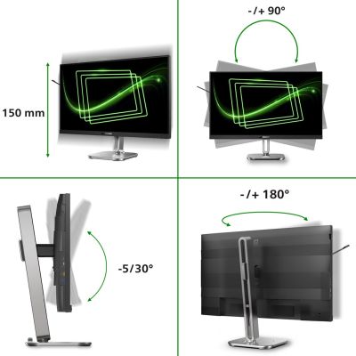 36. Monitor Philips 27B2G5601/00 27" IPS 16:9 60Hz 4ms 2560x1440 300cd/m2 HDMI:1 Silver