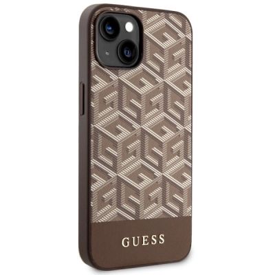 4. Guess GUHMP14MHGCFSEW iPhone 14 Plus 6.7" brown/brown hard case GCube Stripes MagSafe