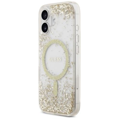 2. Guess Resin Bottom Glitter MagSafe case for iPhone 17 - gold