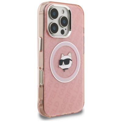 4. Karl Lagerfeld IML Choupette Head Logo MagSafe Case for iPhone 16 Pro Max - Pink