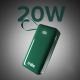 4. Powerbank SBS 10000 mAh 20W with built-in USB-C cable and digital display - green