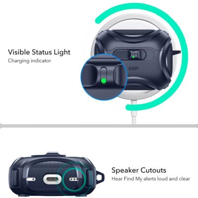 2. ESR Cyber ​​FlickLock MagSafe Case for AirPods Pro 3 - Navy Blue