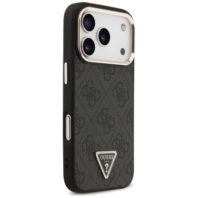 4. Guess 4G Triangle Logo MagSafe Case for iPhone 17 Pro - Black and Gold