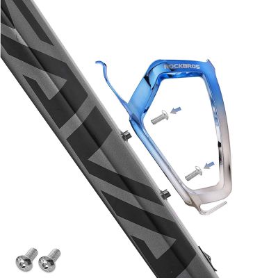 6. Rockbros RKL02 Aluminum Bottle Cage - Blue and Silver