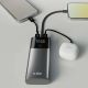 9. SBS 10000mAh PD 20W Powerbank with LCD Display and Built-in USB-C Cable - Gray