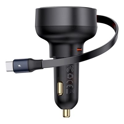10. Baseus Enjoyment Pro USB-C (female) / USB-C (male) 60W car charger - black
