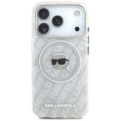 3. Karl Lagerfeld IML Karl Head Logo MagSafe Case for iPhone 17 Pro - Gray