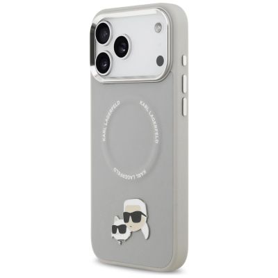2. Karl Lagerfeld Karl & Choupette Pins MagSafe Case for iPhone 17 Pro - Gray