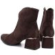 10. Women's suede high-heeled ankle boots, brown, Potocki 12422
