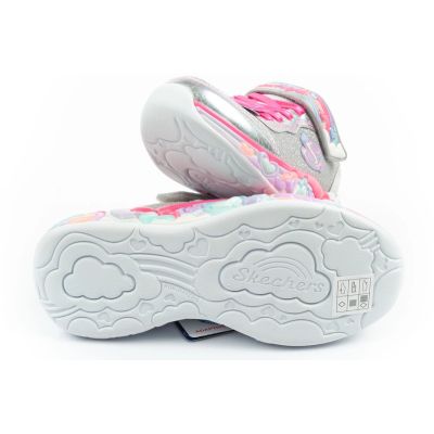 8. Skechers S Lights LED Children's Velcro Shoes for Girls Gray