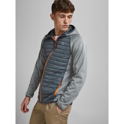 6. Jack&Jones JJEMULTI QUILTED JACKET 12182242 GREY MELANGE/SET-IN SLE
