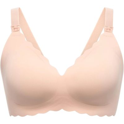 Momcozy YN46 (XL) | Jelly Strip Seamless Floral Push-up Nursing Bra | Beige Floral