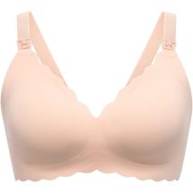 Momcozy YN46 (XL) | Jelly Strip Seamless Floral Push-up Nursing Bra | Beige Floral